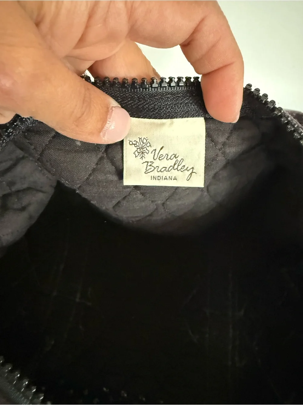 Rare VTG Vera Bradley INDIANA 1990 Black Iconic Small Duffle Purse Made USA